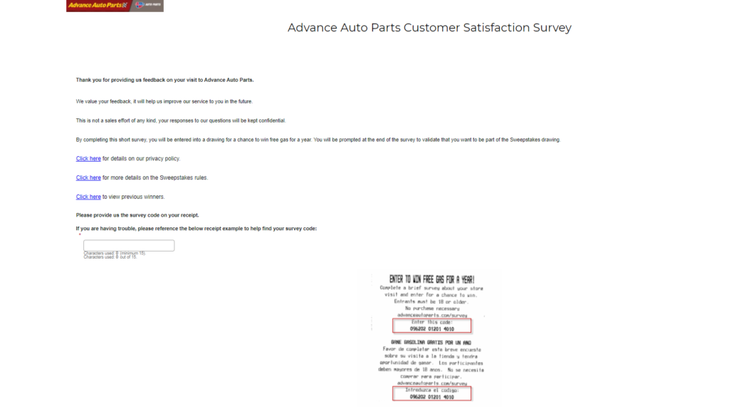 Advance Auto Parts Customer Satisfaction Survey