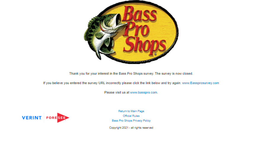 Bass Pro Shop Survey