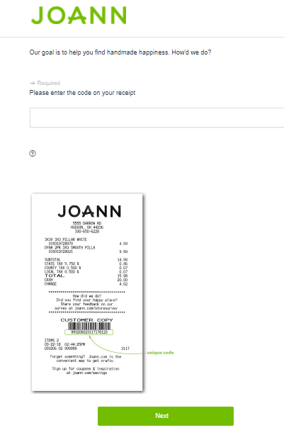 joann survey