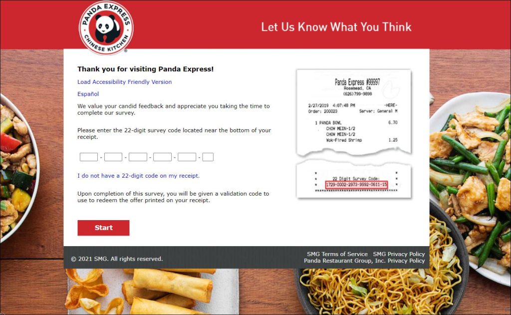 Panda Express Feedback Survey