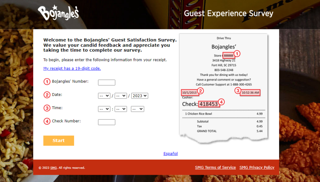 Bojangles’ Guest Satisfaction Survey