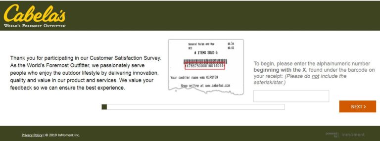 Cabela’s Customer Survey