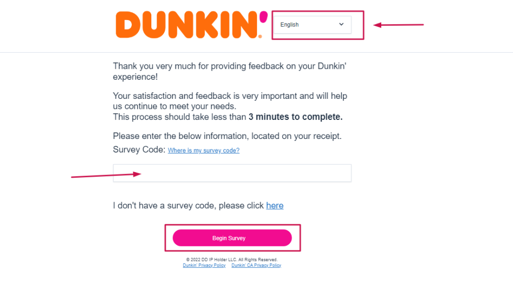 dunkinrunsonyou.com - Dunkin’ Donuts Survey Update 2023