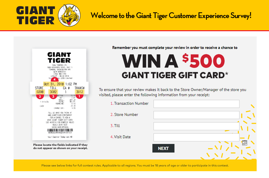 Giant Tiger Customer Experience Survey Official Web