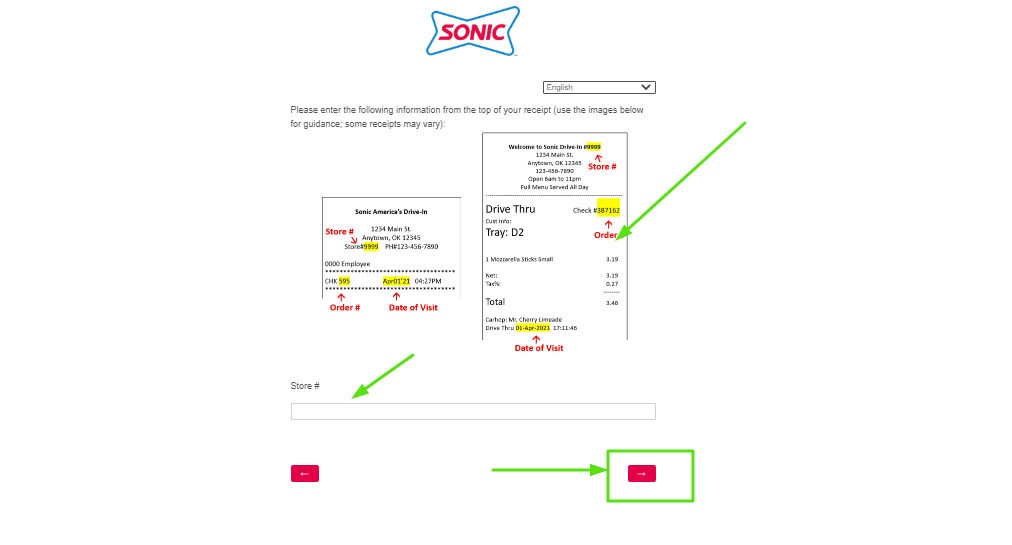 Sonic Drive-In Guest Satisfaction Survey