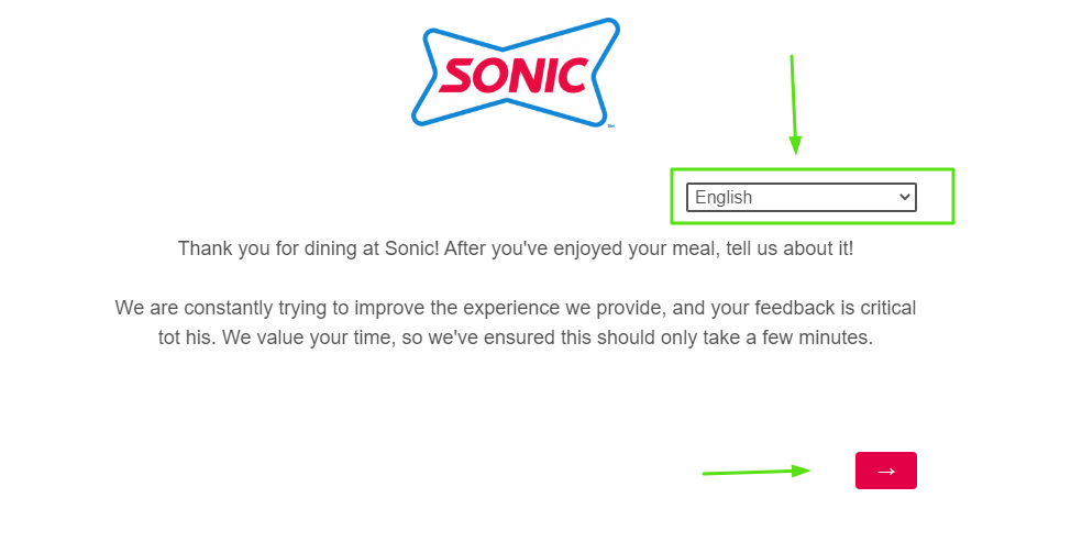 Sonic Drive-In Guest Satisfaction Survey