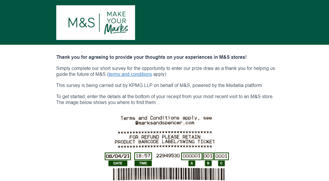 Marks and Spencer Survey