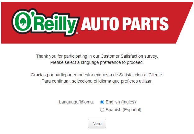 O’Reilly Auto Parts Customer Satisfaction Survey @ survey.foreseeresults.com/oreilly